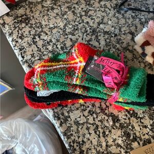 Betsey Johnson Festive Red and Green Socks